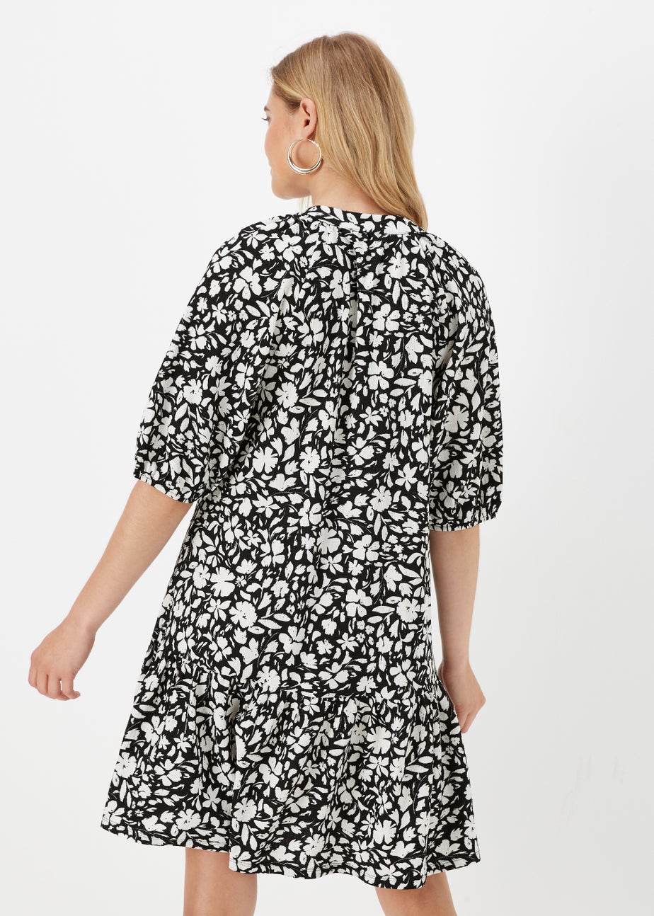 Cream Paisley Print Crinkle Jersey Mini Dress