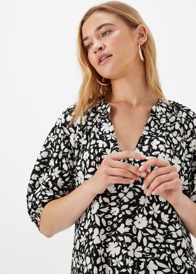 Cream Paisley Print Crinkle Jersey Mini Dress