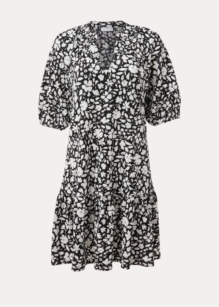 Cream Paisley Print Crinkle Jersey Mini Dress