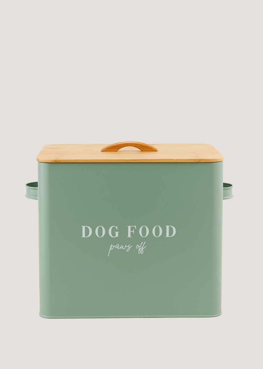 Green Dog Food Tin & Scoop (23cm x 26cm x 23cm)