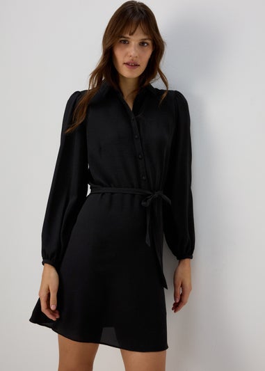 Black Mini Shirt Dress