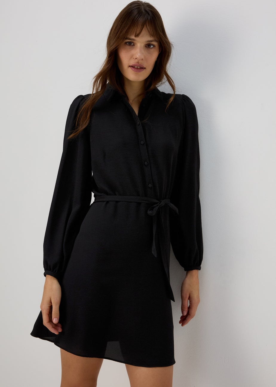 Black Mini Shirt Dress