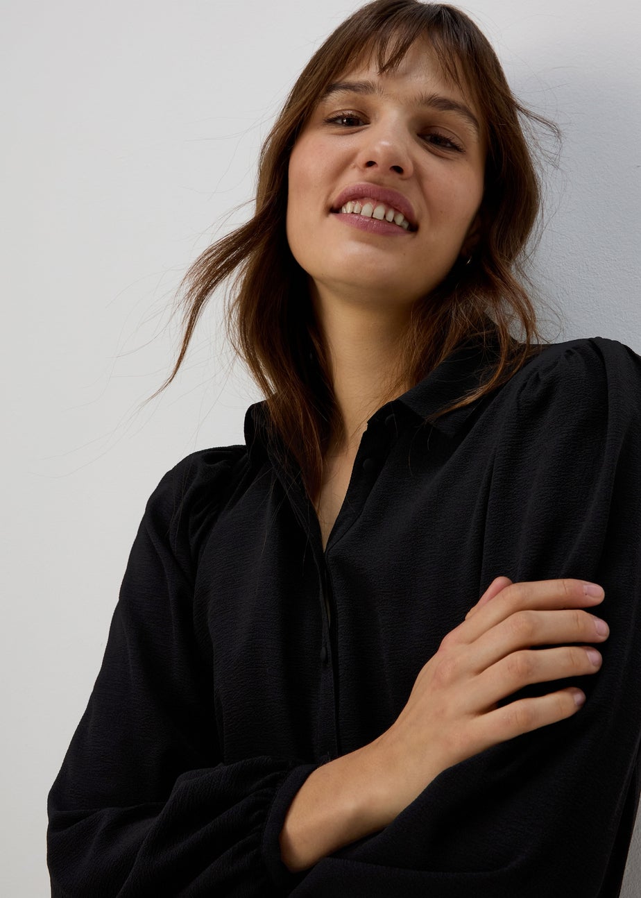 Black Mini Shirt Dress