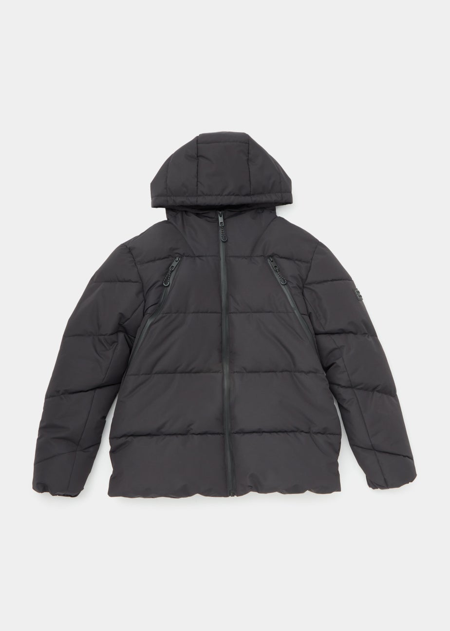 Boys Black Zip Up Puffer Jacket (4-13yrs)