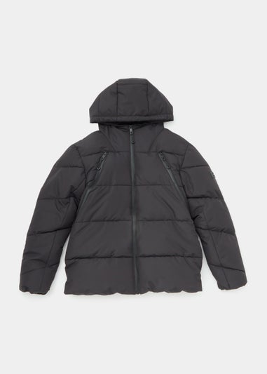 Boys Black Zip Up Puffer Jacket (4-13yrs)