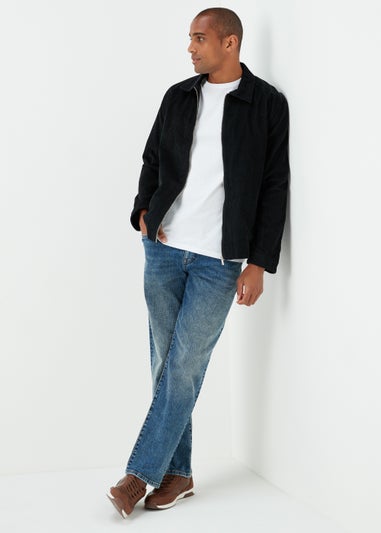 Mid Wash Straight Fit Jeans