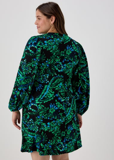 Papaya Curve Multicoloured Print V-Neck Mini Dress