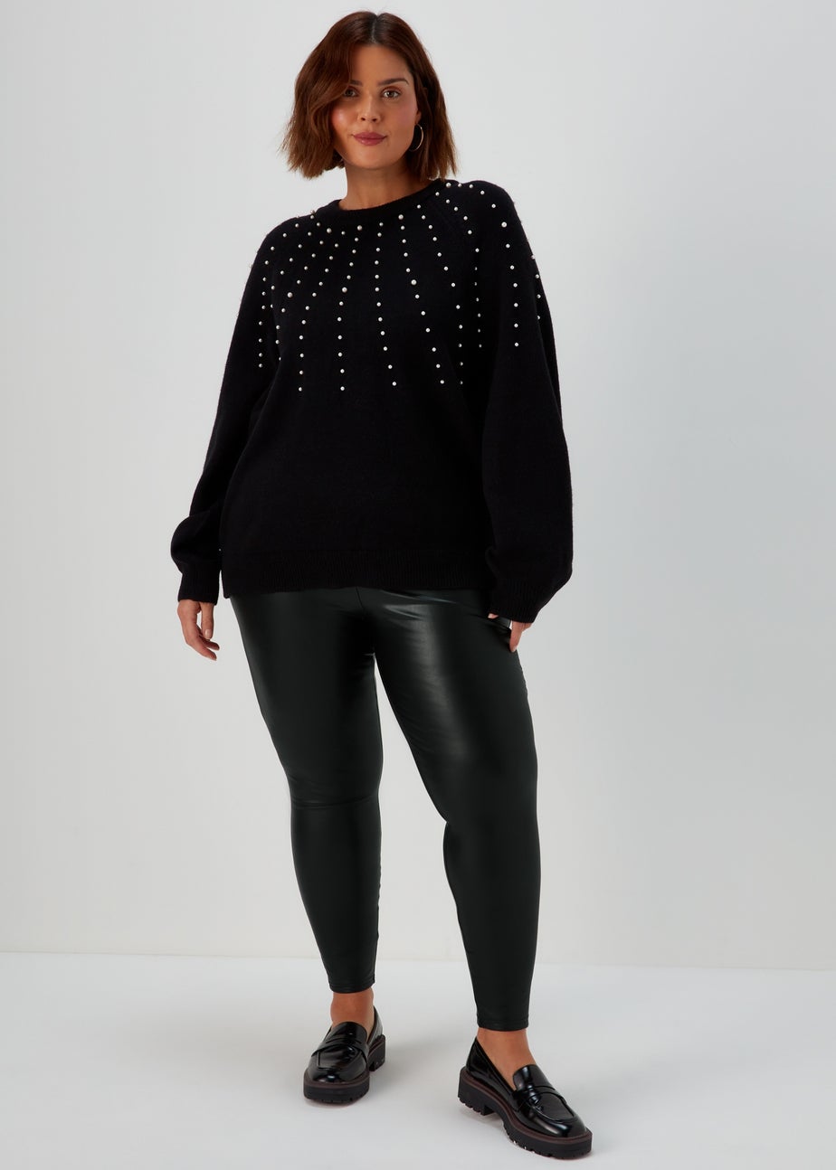 Papaya Curve Black PU Leggings