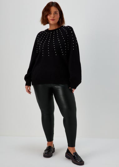 Papaya Curve Black PU Leggings