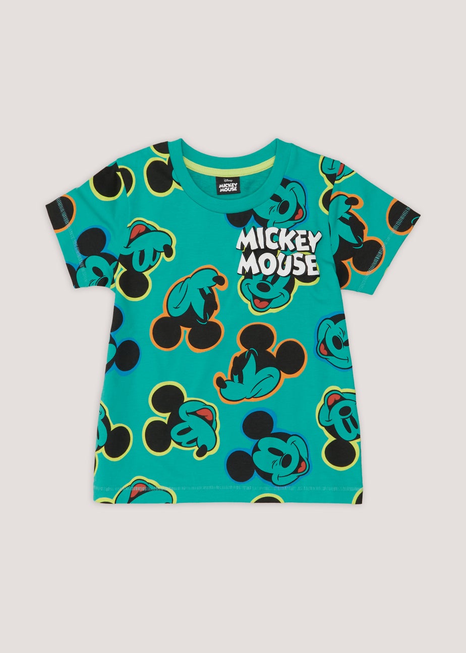 Kids Teal Mickey Mouse Print T-Shirt (9mths-6yrs)