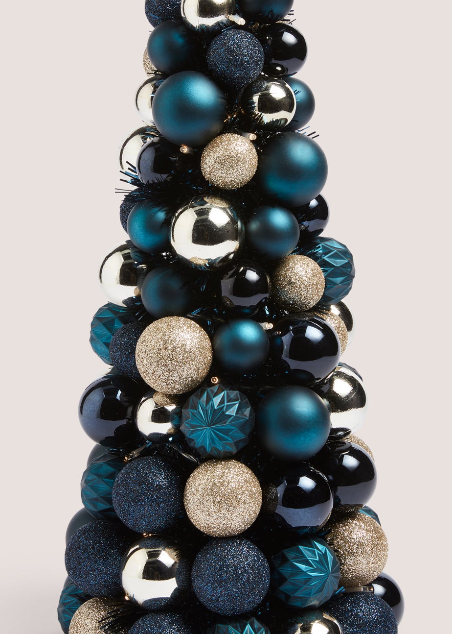 Multucoloured Christmas Bauble Tree (19cm x 19cm x 41cm)