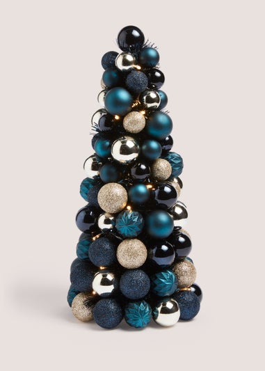 Multucoloured Christmas Bauble Tree (19cm x 19cm x 41cm)