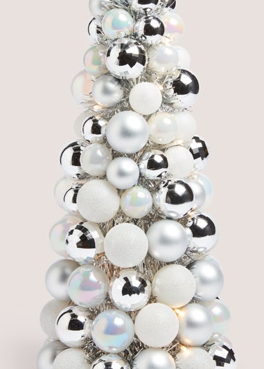 Silver Christmas Bauble Tree (19cm x 19cm x 41cm)