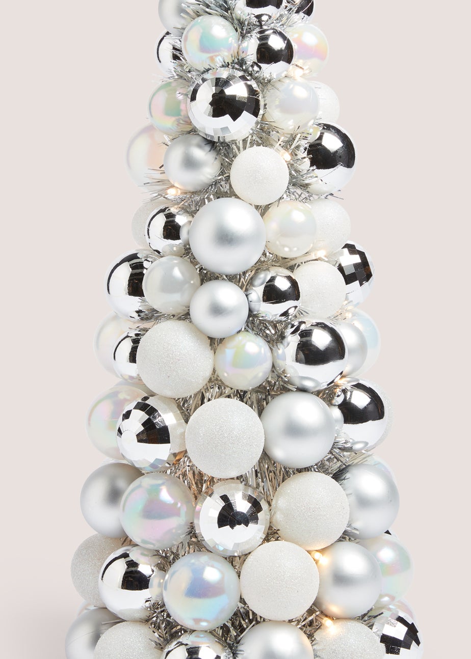 Silver Christmas Bauble Tree (19cm x 19cm x 41cm)