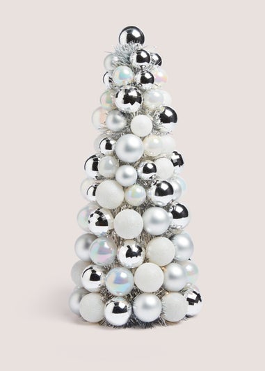 Silver Christmas Bauble Tree (19cm x 19cm x 41cm)