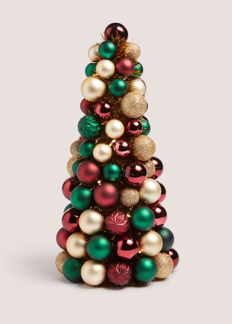 Multicoloured Christmas Bauble Tree (19cm x 19cm x 41cm)