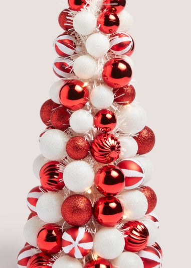 Candy Cane Christmas Bauble Tree (19cm x 19cm x 41cm)