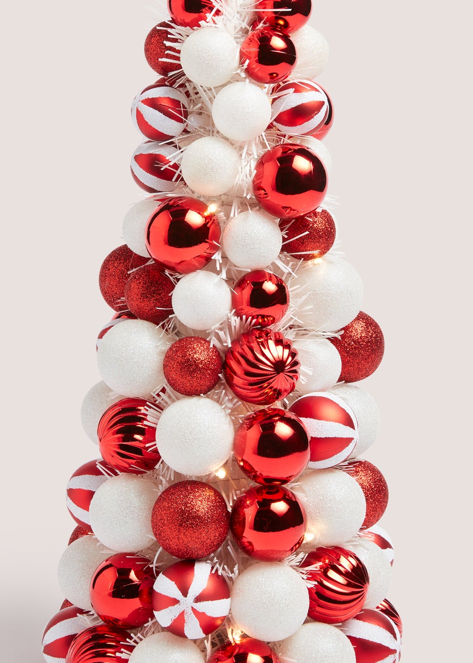 Candy Cane Christmas Bauble Tree (19cm x 19cm x 41cm)