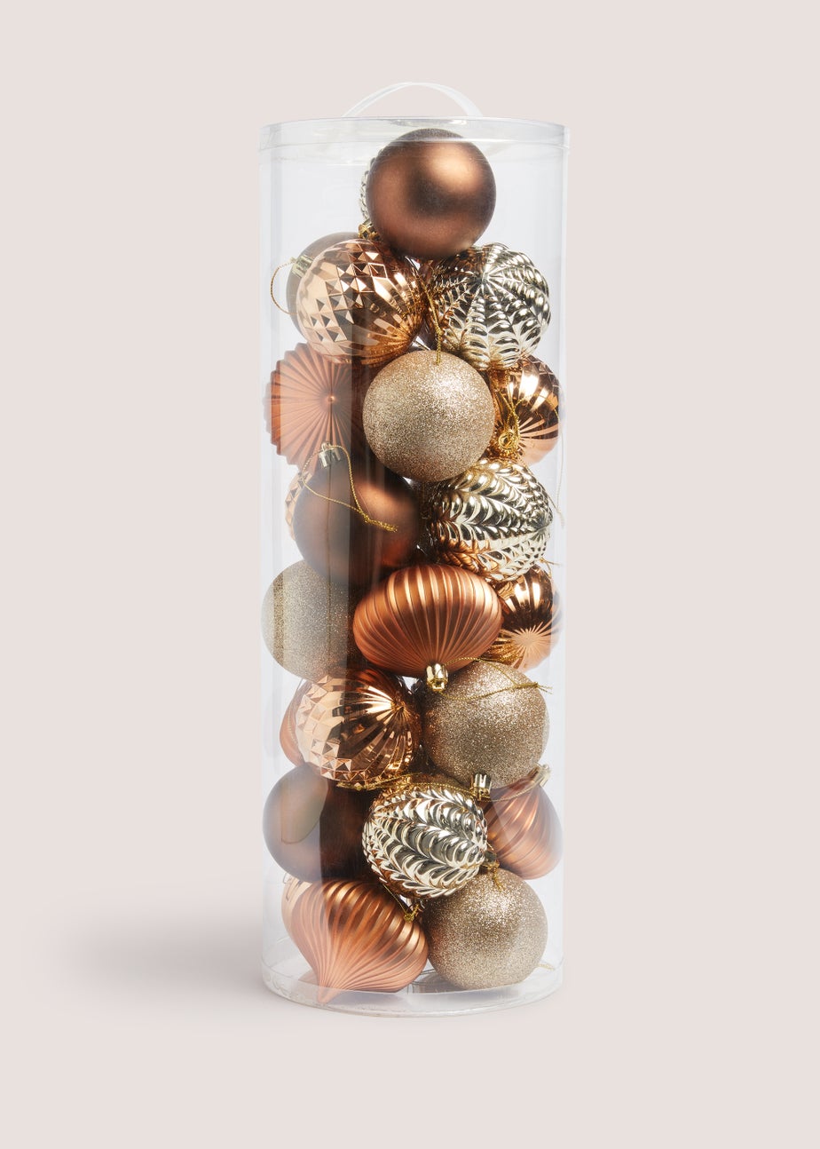 30 Pack Multicoloured Christmas Baubles