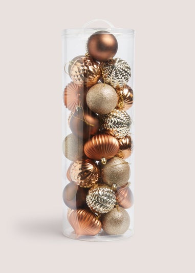 30 Pack Multicoloured Christmas Baubles