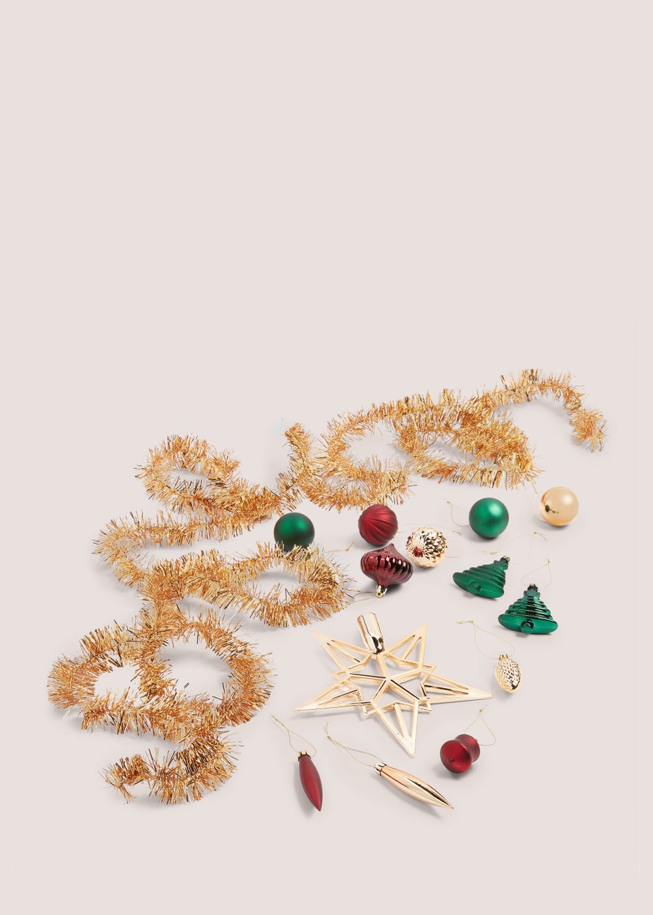 60 Piece Multicoloured Christmas Tree Set