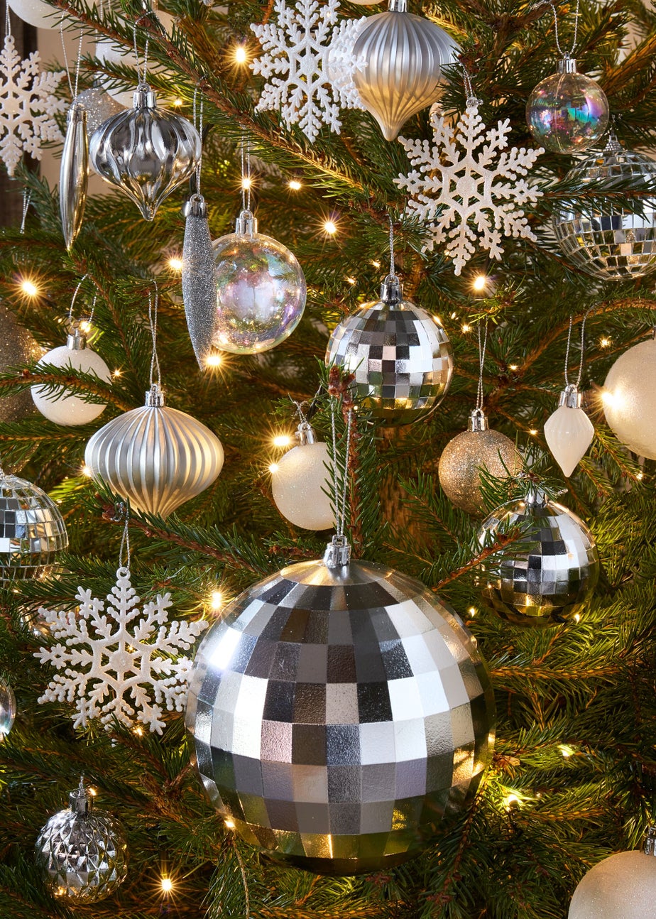 3 Piece Giant Silver Christmas Baubles
