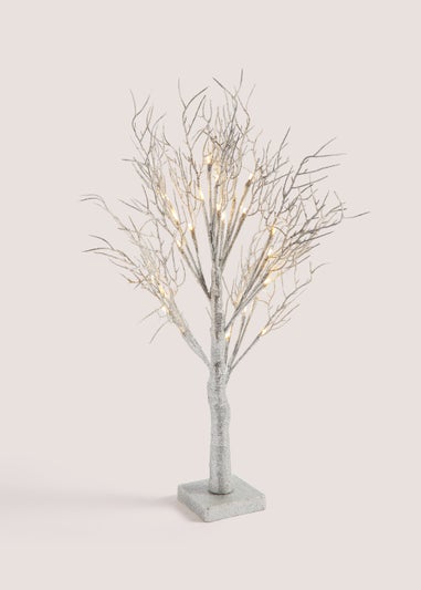 Silver LED Glitter Tree (60cm)