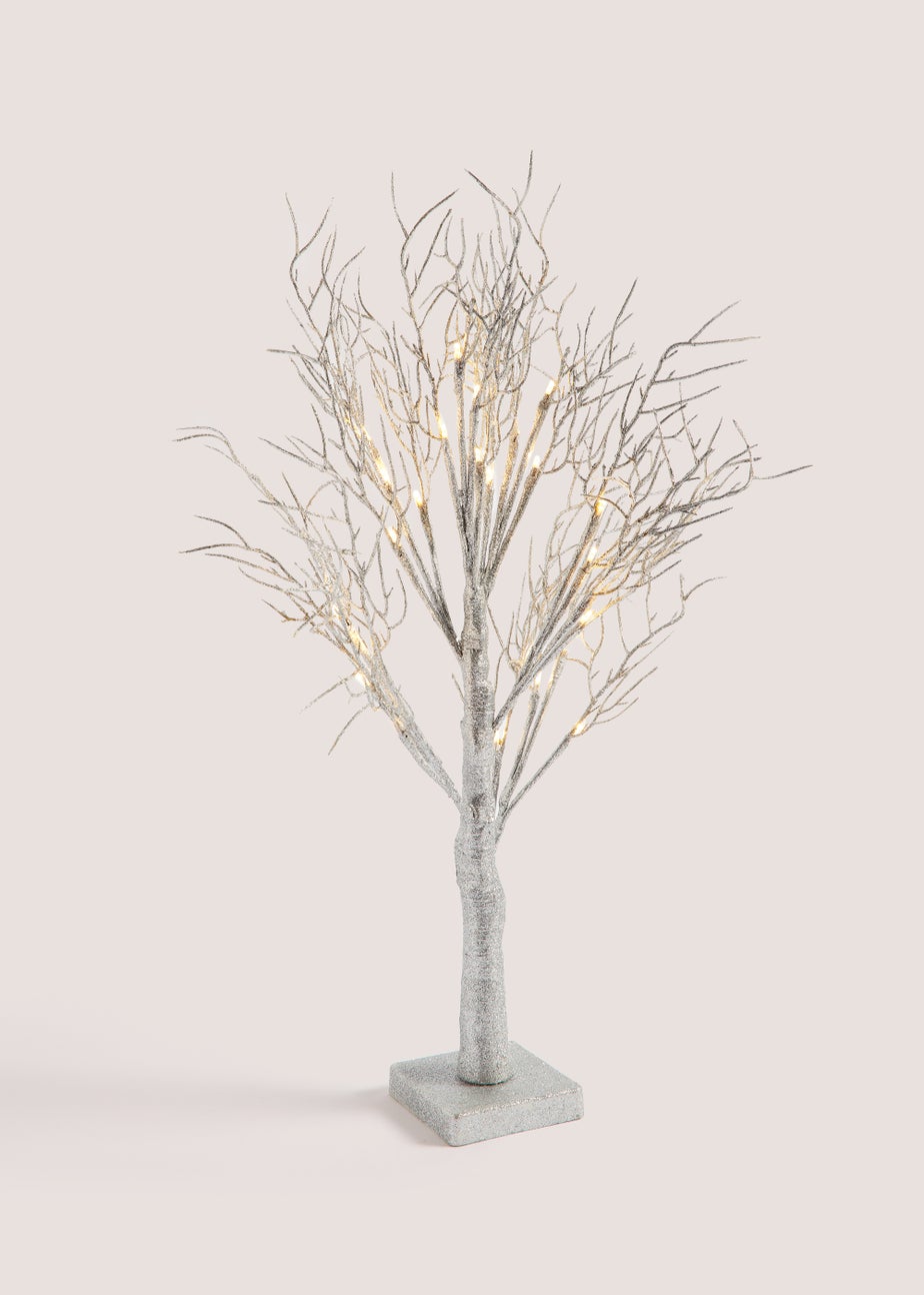 Silver LED Glitter Tree (60cm)