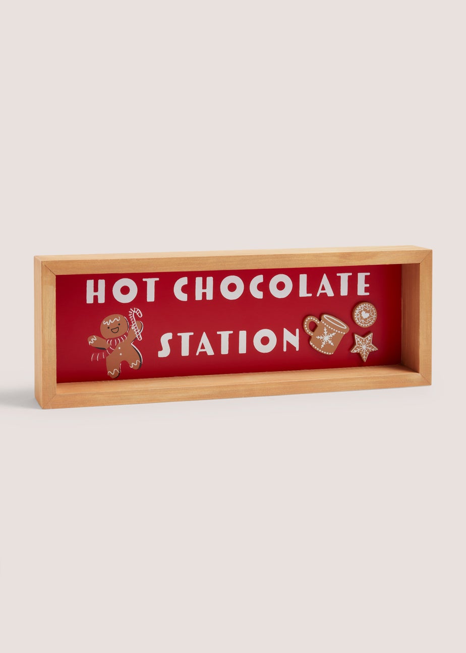 Wooden Hot Chocolate Sign (30cm x 4cm x 10.5cm)