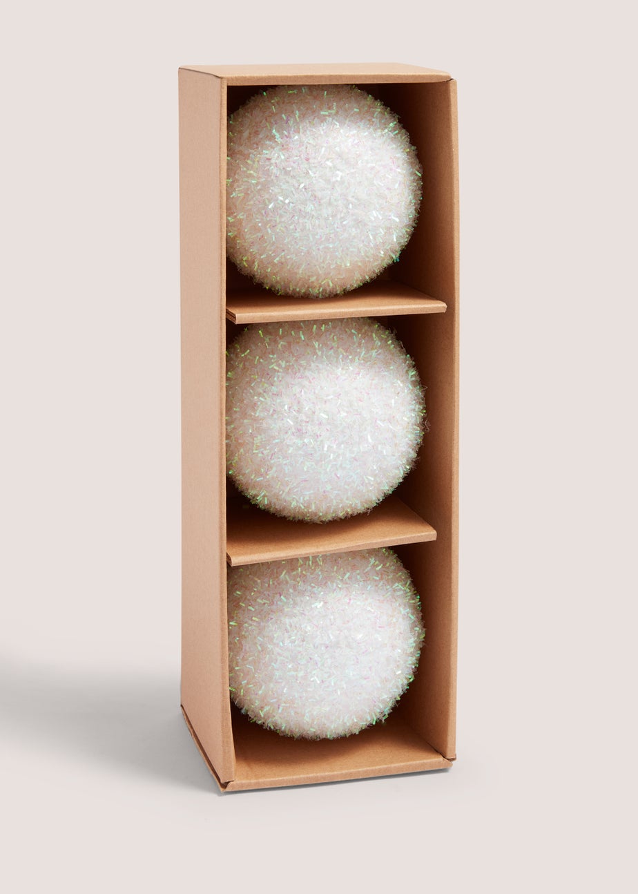 3 Pack Iridescent Christmas Tree Baubles (34cm x 12cm x 11cm)