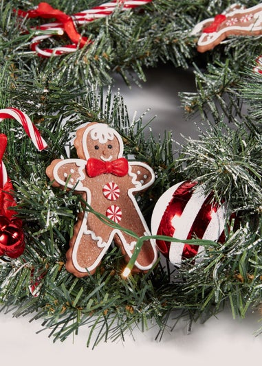 Candy Cane LED Wreath (55cm x 55cm x 14cm)