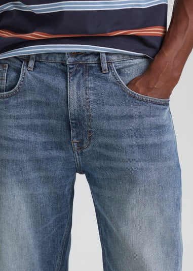 Mid Wash Vintage Stretch Regular Fit Jeans