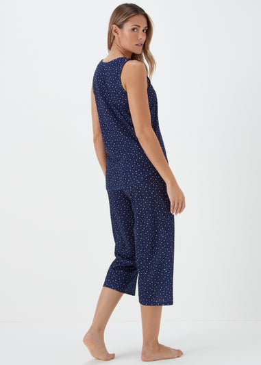 Navy Spot Capri Pyjama Set