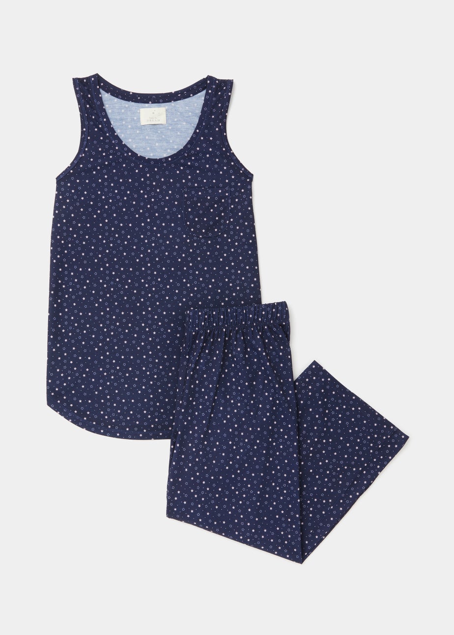 Navy Spot Capri Pyjama Set