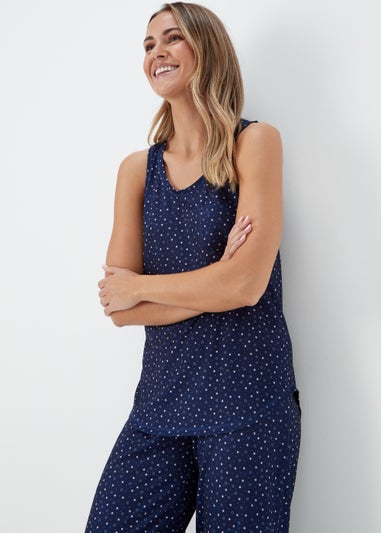 Navy Spot Capri Pyjama Set