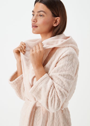 Pink Cable Knit Dressing Gown