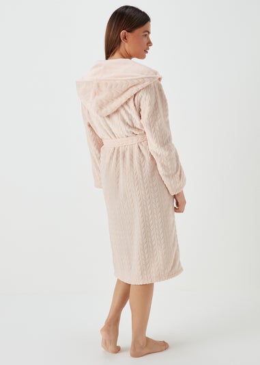Pink Cable Knit Dressing Gown
