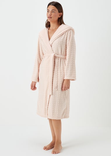 Pink Cable Knit Dressing Gown