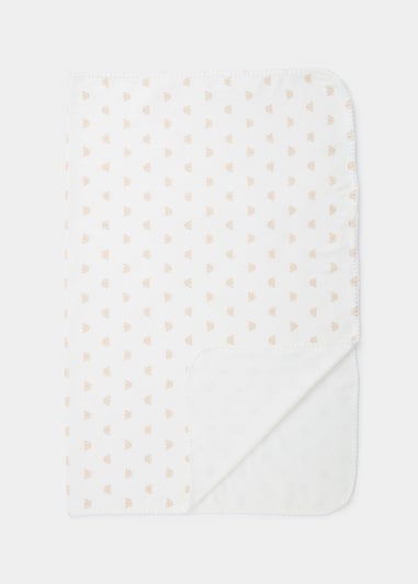 Cream Bear Print Baby Blanket