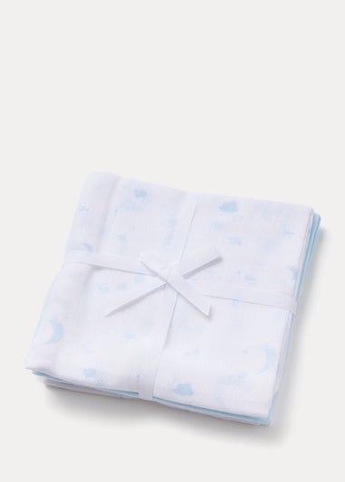 3 Pack Blue Muslin Cloths