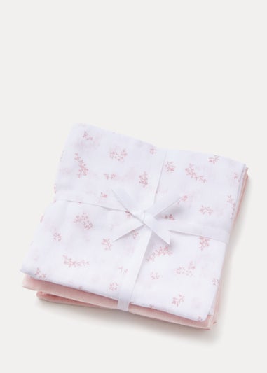 3 Pack Pink Muslin Cloths (73cm x 73cm)