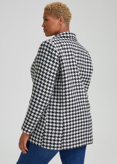 Papaya Curve Black & White Print Blazer