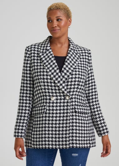 Papaya Curve Black & White Print Blazer