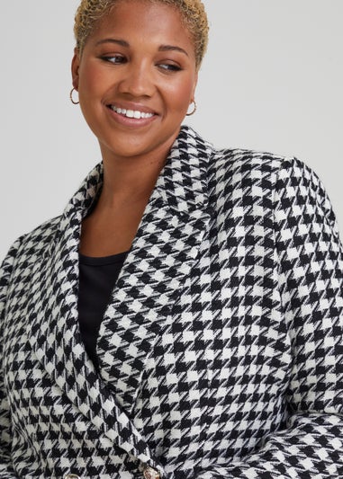 Papaya Curve Black & White Print Blazer