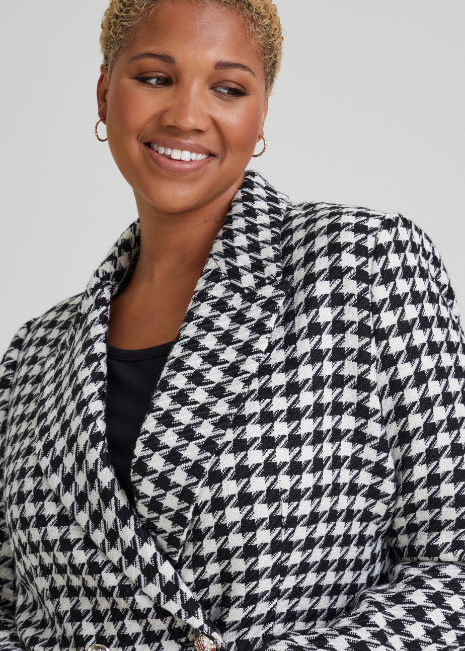 Papaya Curve Black & White Print Blazer