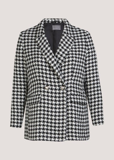 Papaya Curve Black & White Print Blazer