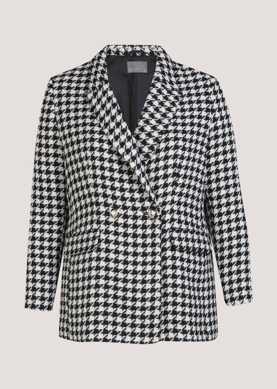 Papaya Curve Black & White Print Blazer