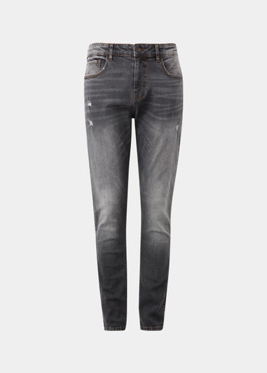 Black Wash Slim Fit Tapered Jeans
