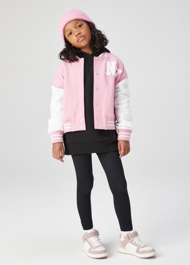 Girls Pink Varsity Jacket (4-13yrs)