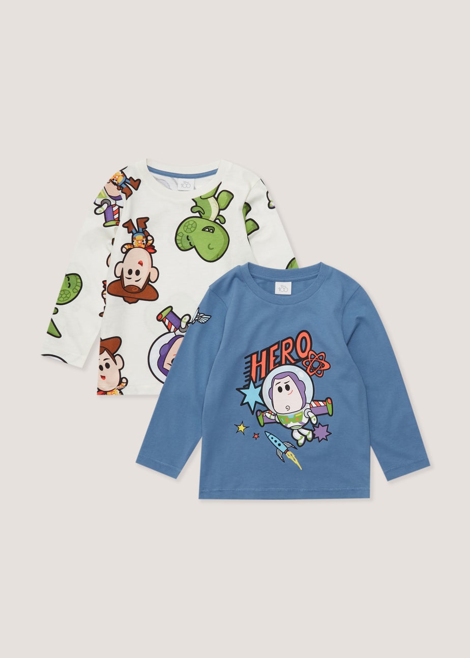 Kids 2 Pack Blue Toy Story Print Long Sleeve T-Shirts